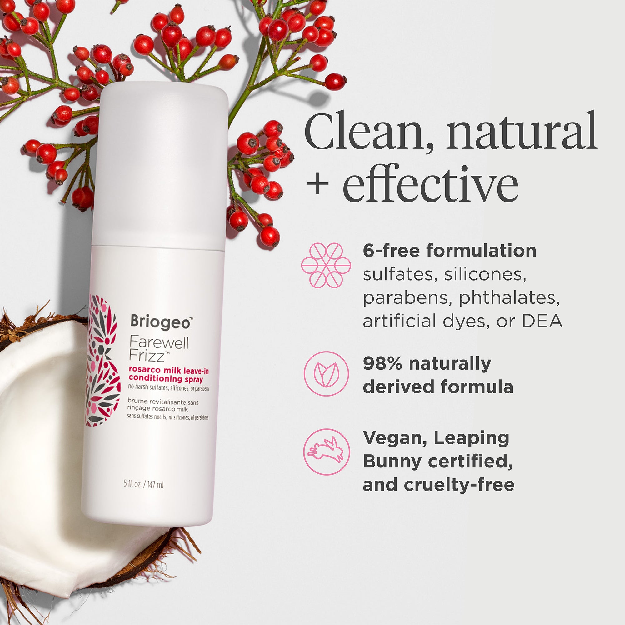 Farewell Frizz™ Rosarco Milk Leave-in Conditioning Spray 1.75 oz - Briogeo